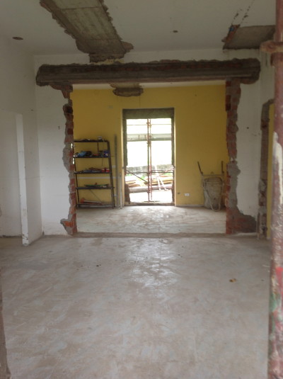 looking through from the dining room into the kitchen.