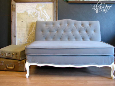 reupholster a vintage sofa, grey:white sofa